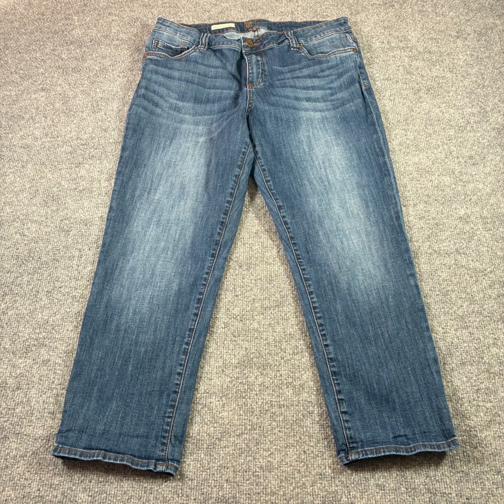 KUT from the Kloth Maggie Skinny Boyfriend Jeans Womens 12 Blue Flap Pocket